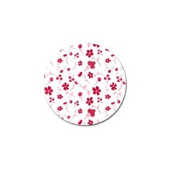 Sweet Shiny Floral Red Golf Ball Marker by ImpressiveMoments