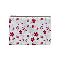 Sweet Shiny Floral Red Cosmetic Bag (medium)  by ImpressiveMoments