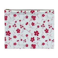 Sweet Shiny Floral Red Cosmetic Bag (xl) by ImpressiveMoments