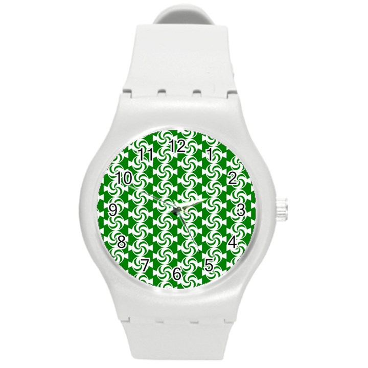 Candy Illustration Pattern Round Plastic Sport Watch (M)