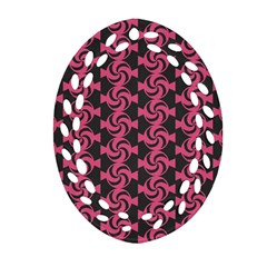 Candy Illustration Pattern Oval Filigree Ornament (2-side) 