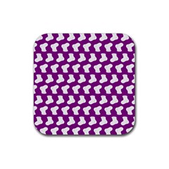 Cute Baby Socks Illustration Pattern Rubber Coaster (square)  by GardenOfOphir