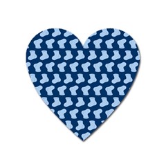 Blue Cute Baby Socks Illustration Pattern Heart Magnet by GardenOfOphir