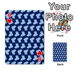 Blue Cute Baby Socks Illustration Pattern Playing Cards 54 Designs  Front - Heart6