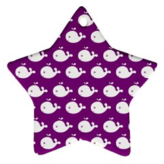 Cute Whale Illustration Pattern Star Ornament (two Sides)  by GardenOfOphir