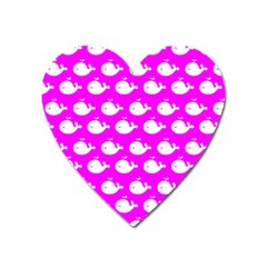 Cute Whale Illustration Pattern Heart Magnet