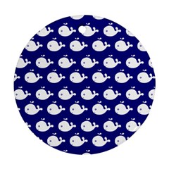 Cute Whale Illustration Pattern Ornament (round)  by GardenOfOphir