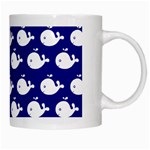 Cute Whale Illustration Pattern White Mugs Right