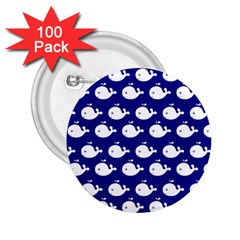 Cute Whale Illustration Pattern 2 25  Buttons (100 Pack)  by GardenOfOphir