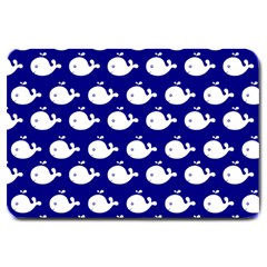 Cute Whale Illustration Pattern Large Doormat  by GardenOfOphir