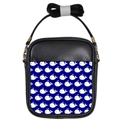 Cute Whale Illustration Pattern Girls Sling Bags by GardenOfOphir