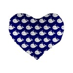 Cute Whale Illustration Pattern Standard 16  Premium Heart Shape Cushions Front