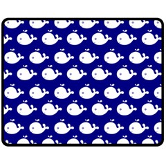 Cute Whale Illustration Pattern Double Sided Fleece Blanket (medium)  by GardenOfOphir