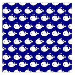 Cute Whale Illustration Pattern Large Satin Scarf (square) by GardenOfOphir
