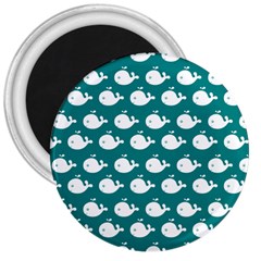 Cute Whale Illustration Pattern 3  Magnets