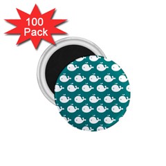 Cute Whale Illustration Pattern 1.75  Magnets (100 pack) 