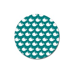 Cute Whale Illustration Pattern Magnet 3  (Round)