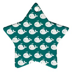 Cute Whale Illustration Pattern Star Ornament (Two Sides) 