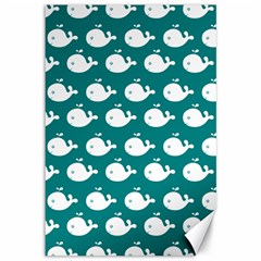 Cute Whale Illustration Pattern Canvas 12  x 18  