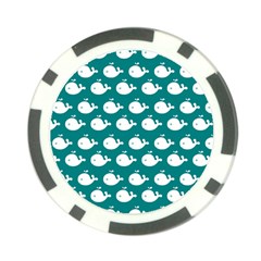 Cute Whale Illustration Pattern Poker Chip Card Guards by GardenOfOphir