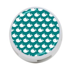 Cute Whale Illustration Pattern 4-Port USB Hub (One Side)