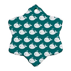 Cute Whale Illustration Pattern Snowflake Ornament (2-Side)