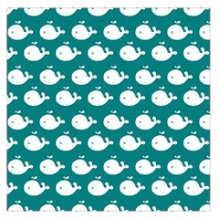 Cute Whale Illustration Pattern Large Satin Scarf (Square)