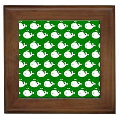 Cute Whale Illustration Pattern Framed Tiles by GardenOfOphir