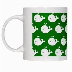 Cute Whale Illustration Pattern White Mugs by GardenOfOphir