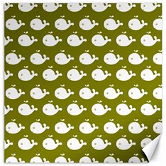 Cute Whale Illustration Pattern Canvas 12  X 12   by GardenOfOphir