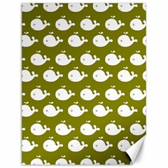 Cute Whale Illustration Pattern Canvas 12  X 16   by GardenOfOphir