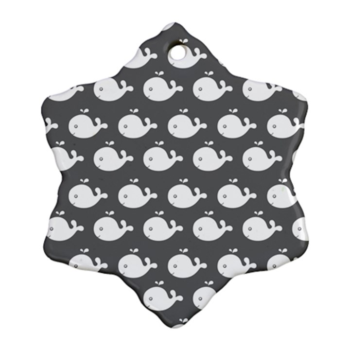 Cute Whale Illustration Pattern Snowflake Ornament (2-Side)