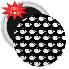 Cute Whale Illustration Pattern 3  Magnets (100 Pack)