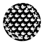 Cute Whale Illustration Pattern Round Filigree Ornament (2Side) Back