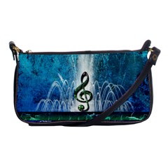 Clef With Water Splash And Floral Elements Shoulder Clutch Bags by FantasyWorld7