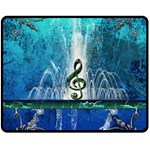 Clef With Water Splash And Floral Elements Fleece Blanket (Medium)  60 x50  Blanket Front