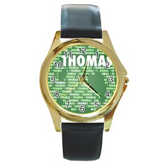 Thomas Round Gold Metal Watches