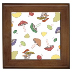 Mushrooms Pattern 02 Framed Tiles by Famous