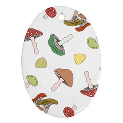 Mushrooms Pattern 02 Ornament (oval)  by Famous