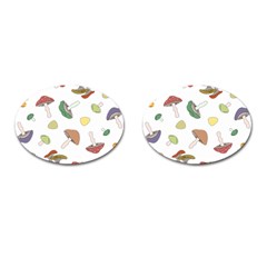 Mushrooms Pattern 02 Cufflinks (oval) by Famous