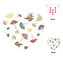 Mushrooms Pattern 02 Playing Cards (heart)  by Famous