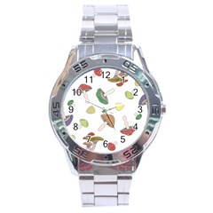 Mushrooms Pattern 02 Stainless Steel Men s Watch by Famous