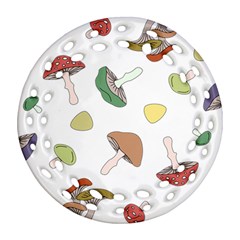 Mushrooms Pattern 02 Round Filigree Ornament (2side)