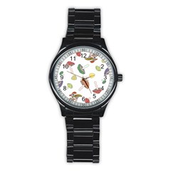 Mushrooms Pattern 02 Stainless Steel Round Watches by Famous