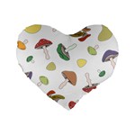 Mushrooms Pattern 02 Standard 16  Premium Flano Heart Shape Cushions Front