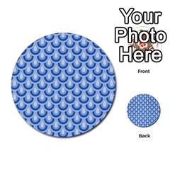 Awesome Retro Pattern Blue Multi-purpose Cards (round)  by ImpressiveMoments