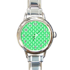 Awesome Retro Pattern Green Round Italian Charm Watches