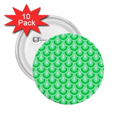 Awesome Retro Pattern Green 2.25  Buttons (10 pack) 