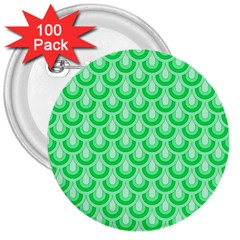 Awesome Retro Pattern Green 3  Buttons (100 pack) 