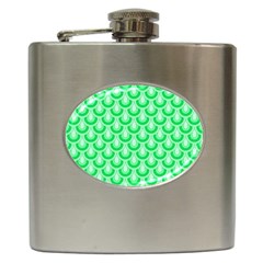 Awesome Retro Pattern Green Hip Flask (6 oz)